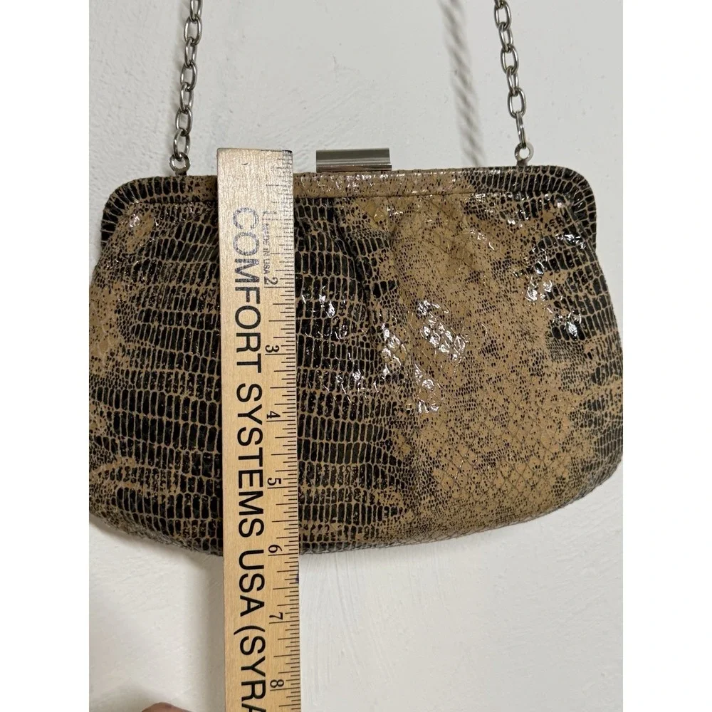 Hobo International Dove Crackle Exotic Animal Print Python Clutch Bag Small 9